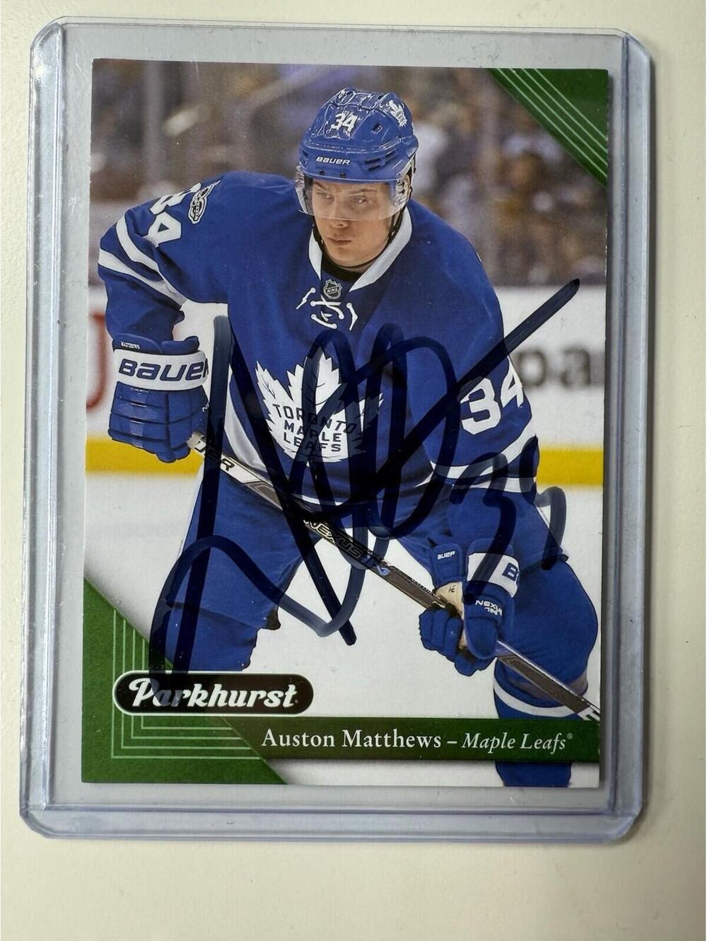Auston Matthews Autographed NHL Upper Deck 2017-18 Parkhurst Hockey Card